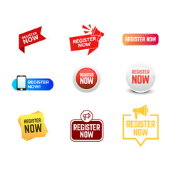 Set of Modern Typographic Designs for Register Now