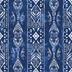 Hand drawn trible ethnic blue background