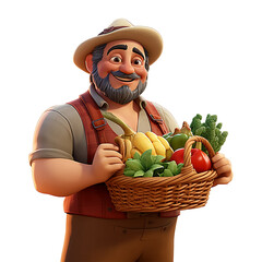 person with basket of vegetables