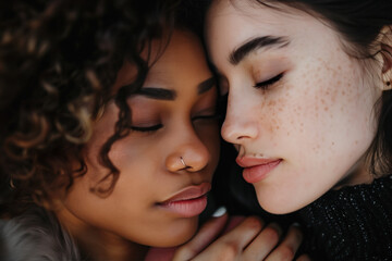 Portrait Photo of a Lesbian Couple, Generative AI