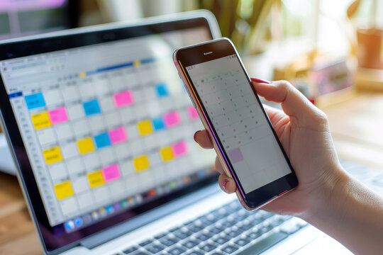 Synchronizing smartphone and laptop calendar for efficient planning and organization