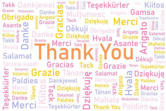 Thank you different languages word collage