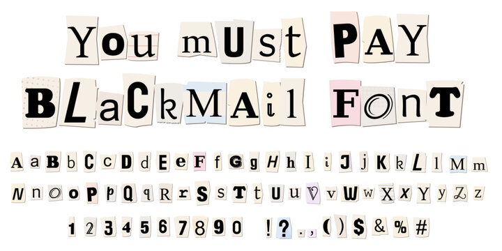 Cut out newspaper letters for blackmail