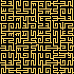Greek key maze seamless vector pattern
