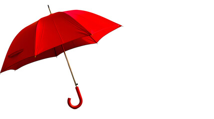 Vibrant Red Umbrella, With A Sturdy Handle And Water-Resistant Fabric, Ready To Shield You From The Rain In Style