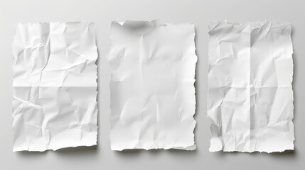 White torn paper fragment design isolated on plain white background for versatile use