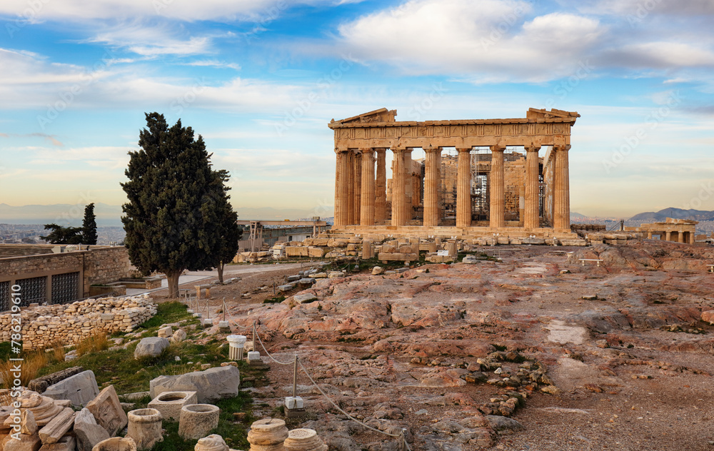 Canvas Prints parthenon temple on day. acropolis in athens, greece