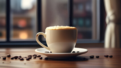 Obraz premium Coffee in front of the window 