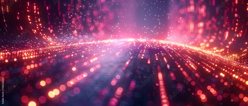 Aufkleber digital data stream in neon cyberspace. concept cybersecurity threats, encryption techniques, data p