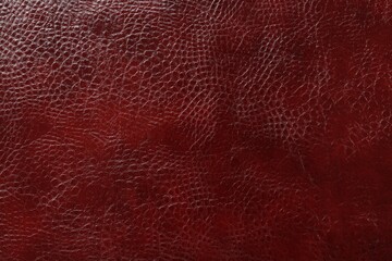 Beautiful red leather as background, top view