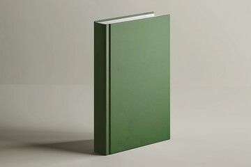 clear green book mockup template isolated on grey background