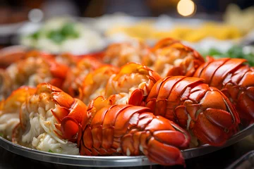 Foto op Canvas Lobster tail on a fresh fish market © aleksandar