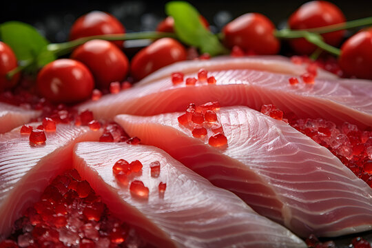 Opah fillet on a fresh fish market