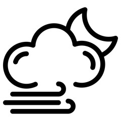 moon cloud icon, simple vector design