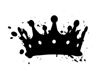 King's Crown: Hip Hop Street Art Vector with Grunge Spray Paint Drip and Graffiti Font. - obrazy, fototapety, plakaty