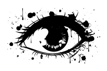 Vintage Eye Sketch: Hand-Drawn Logo with Engraved Vector Elements