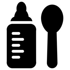feeder spoon icon, simple vector design - obrazy, fototapety, plakaty