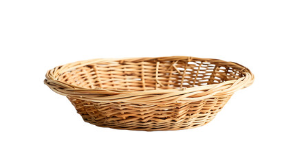 Fototapeta premium Basket on white background. Traditional handicraft product 