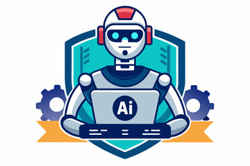  logo for an ai software engineer vector illustration