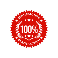 Satisfaction Guarantee Emblem Seal. Medal Label Icon Seal Sign Isolated on White Background.