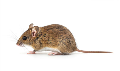 A Field Mouse Captured in Stunning Clarity on a White Background