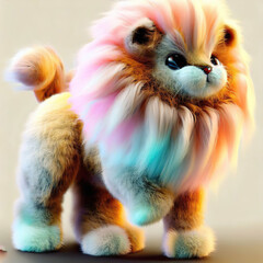 Obraz premium 3D furry forest animal with beautiful colors and white backgroundwith Generative AI technology