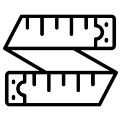 measuring tape icon, simple vector design