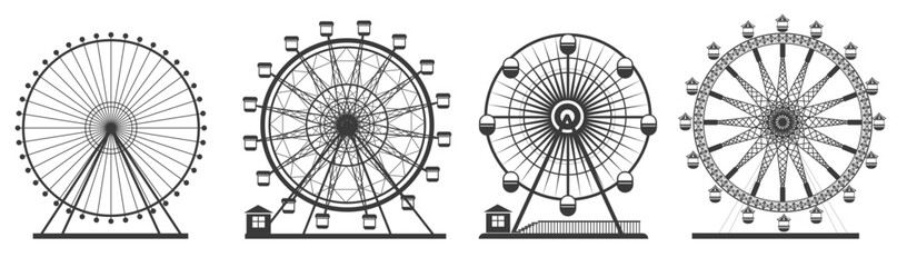 Ferris Wheel Silhouette Vector Art - 786235645