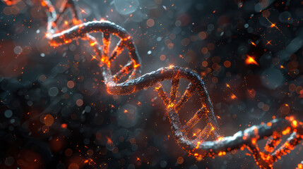 Abstract image of DNA spiral - obrazy, fototapety, plakaty
