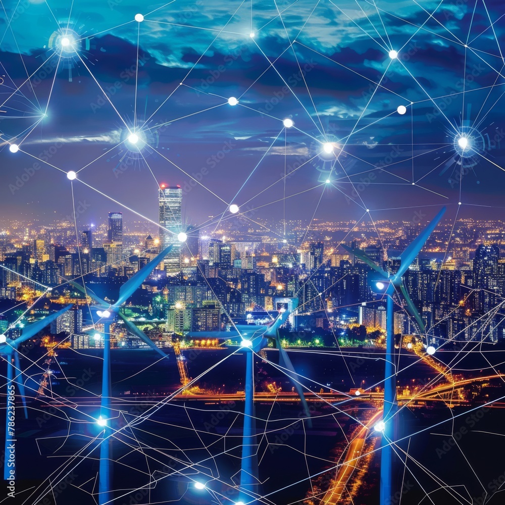 Aufkleber renewable energy management is enhanced by smart grids for more efficient energy distribution across