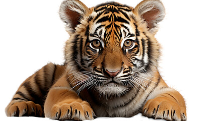 cute baby tiger, isolated on a white background