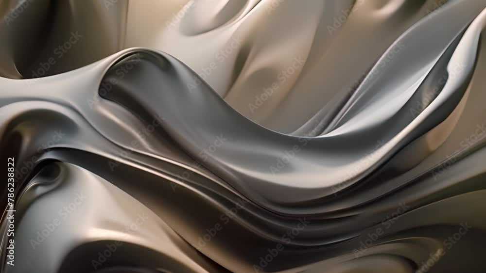 Poster swirling grayscale silk fabric in close-up view