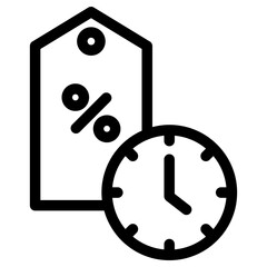 tag time icon, simple vector design