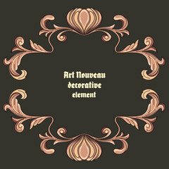 Art Nouveau vintage border. Decorative elements. Vector.