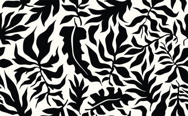 Organic abstract leaves shapes floral pattern. floral leaf pattern.