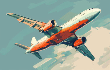 Travel plane illustration - obrazy, fototapety, plakaty
