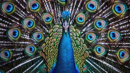 Beautiful Peacock Displaying Its Feathers