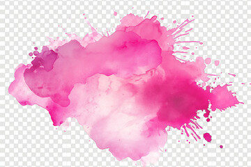 Abstract pink thick watercolor splash on white background, minimalist style, red paint splash isolated