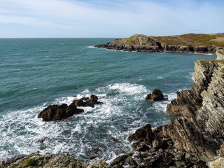 Fototapeta na wymiar Walking the Anglesey coastal path from South Stack