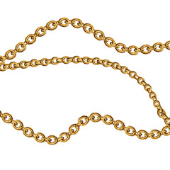 Obraz premium Gold necklaces Isolated on white. Golden chain vector illustration. Golden necklace for ads, flyers, web site, sale banners. 