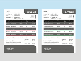 Free vector minimal invoice template Design