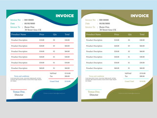 Free vector minimal invoice template Design