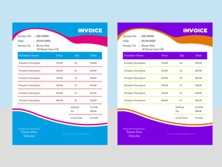 Free vector minimal invoice template Design
