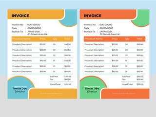 Free vector minimal invoice template Design