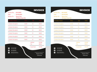 Free vector minimal invoice template Design