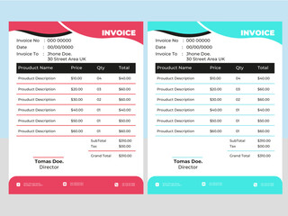 Free vector minimal invoice template Design