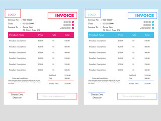 Free vector minimal invoice template Design