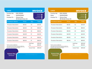 Free vector minimal invoice template Design