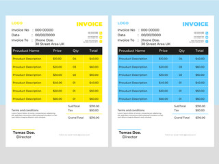Free vector minimal invoice template Design