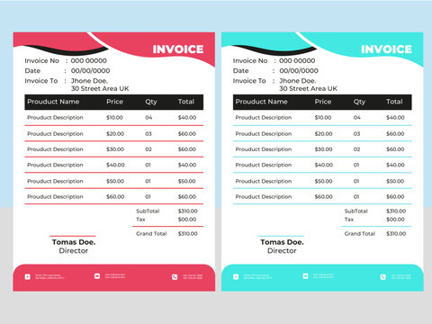 Free vector minimal invoice template Design